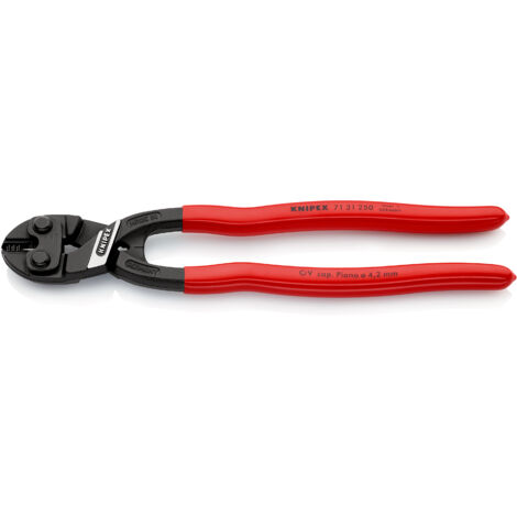 KNIPEX 71 31 250 CoBolt® XL Kompakt-Bolzenschneider mit Kunststoff überzogen schwarz atramentiert 250 mm