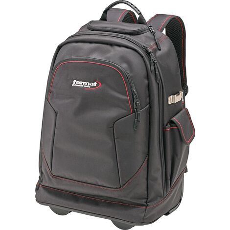 Werkzeugrucksack mit Rollen und Teleskopgriff 350x210x490mm Nylon FORMAT