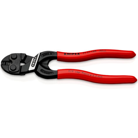 KNIPEX 71 31 160 CoBolt® S Kompakt-Bolzenschneider mit Schneidaussparung mit Kunststoff überzogen schwarz atramentiert 160 mm