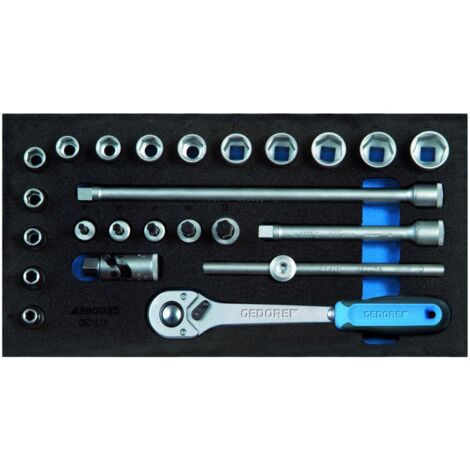 Gedore 1500 CT1-30 Steckschlüssel-Sortiment 3/8" in Check-Tool-Modul