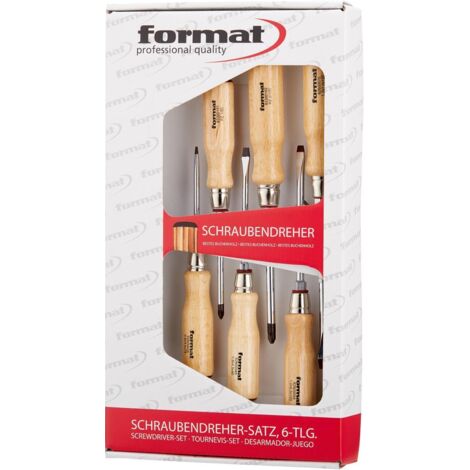 FORMAT Schraubendreher-Set 6tlg. mit Holzheft PZ