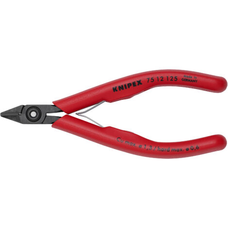 KNIPEX 75 12 125 Elektronik-Seitenschneider mit Kunststoff-Hüllen brüniert 125 mm