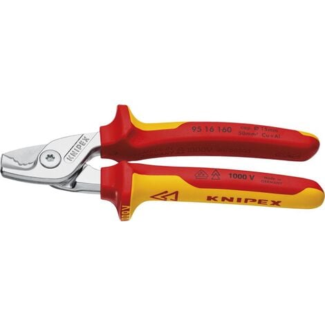 KNIPEX 95 16 160 StepCut Kabelschere isoliert Mehrko. VDE verchr. 160 mm