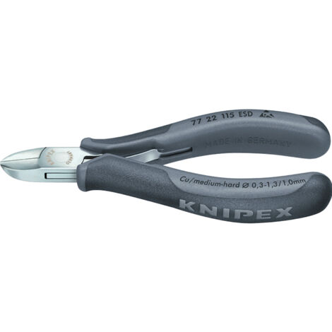 Seitenschneider Elektronik ESD Rundkopf ohne Fase 115mm KNIPEX