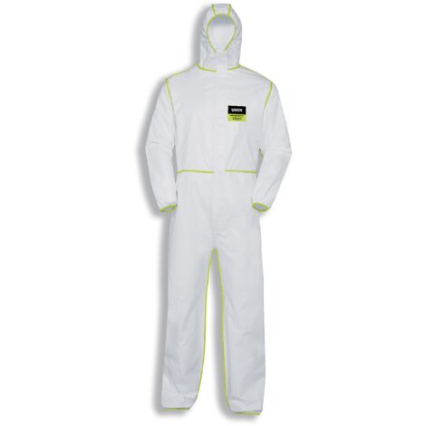 UVEX sil-Wear Einwegoverall 9877 Typ 5/6 weiß/lime Gr. L