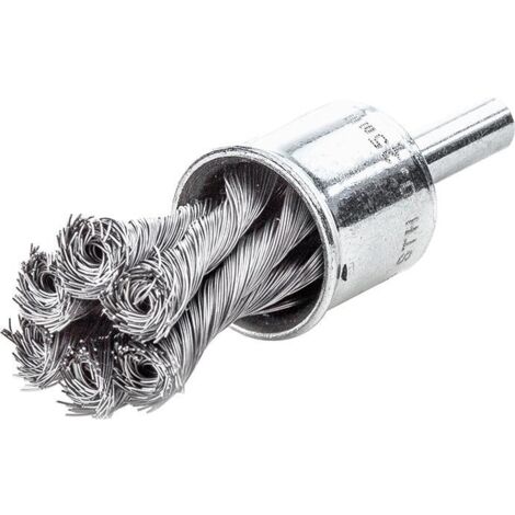 LESSMANN Pinselbürste Stahldraht 6mm Schaft 22mm Durchmitx 28mm 0,35mm Stahl (1/5)