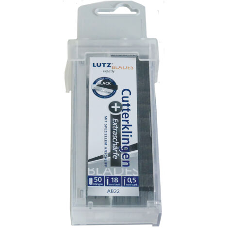 Abbrechklinge black 18mm Spender a 50 Stück LUTZ BLADES