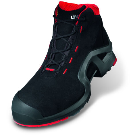 Uvex 1 S3 SRC ESD 85172 Sicherheitsstiefel - 48 EU - Schwarz / Rot (1/5)