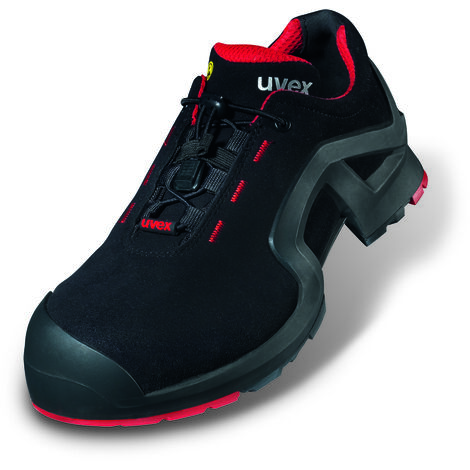 UVEX 1 Sicherheits-Halbschuh S3 SRC Gr. 46, schwarz/rot, 8516.2, Weite 11