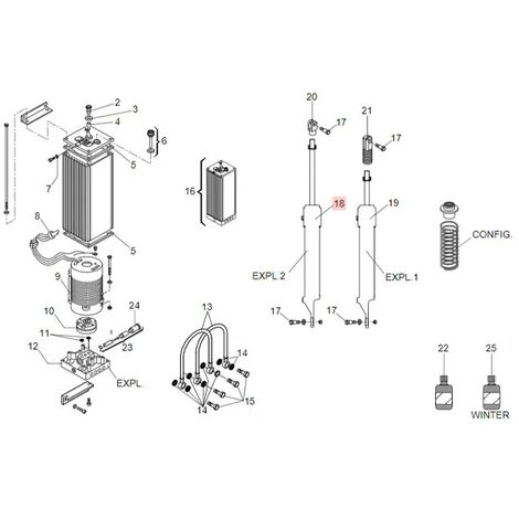 faac pièce détachée long cylindre ralentiss.hydr. 620sr avec articulation 725209 (1/3)