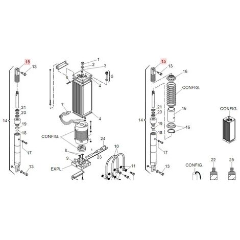 faac pièce détachée fourche réglage ressort avec articulation 7221005 (1/3)