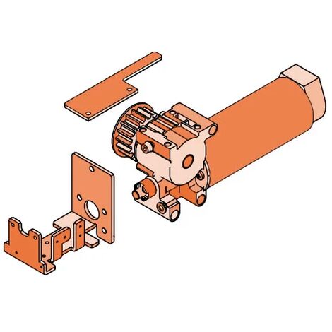 faac pièce détachée moteur dunk + étrier verrouillage moteur a100/a1000 63000227 (1/3)
