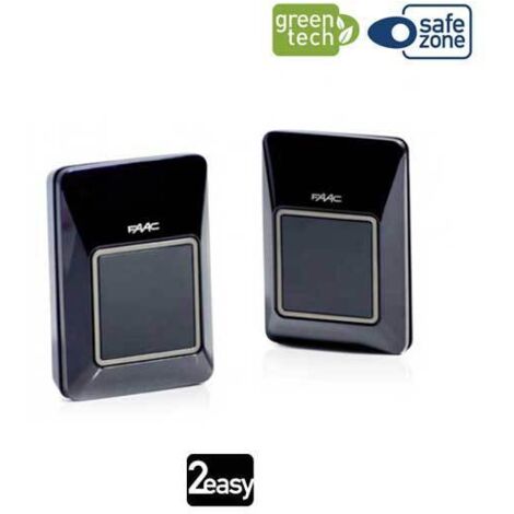 Faac – Cellule photoélectrique 2easy – Alimentation BUS 2 fils 24V – Portée 30m – Installation murale/colonne – IP54
