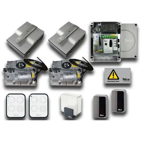 Nice – Kit de motorisation de portail 24V – Pour vantaux jusqu'à 2,3 m – Moteur électromécanique compact – Indice de protection IP67 – SFAB2024BDKCE