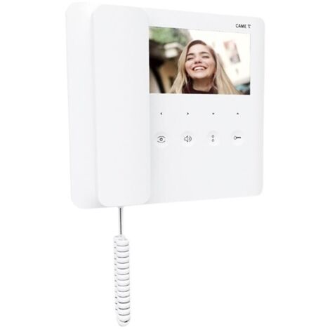 CAME PLX V Poste Intérieur Vidéo Avec Fonction Mains Libres, écran LCD 5 », Touches Soft-touch, Commandes Supplémentaires, Blanc Mat, Idéal Pour Les Interphones Et La Sécurité Des Appartements