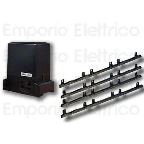 Faac – Moteur électromécanique pour portail coulissant jusqu'à 500 kg – 4 m crémaillère nylon 30x20 – Encodeur anti-écrasement – EMP1097805CREM (1/3)