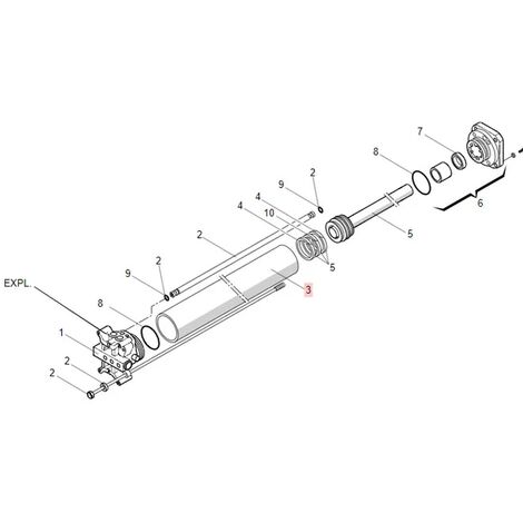 Faac – Corps de piston 400/87 LN pour motorisation de portail – Compatible 400 CBAC L et 400 SB L – 7366015 (1/3)