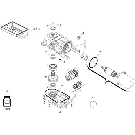 faac pièce détachée groupe corps roller-770 63003369 (ex code 63003370) (1/3)