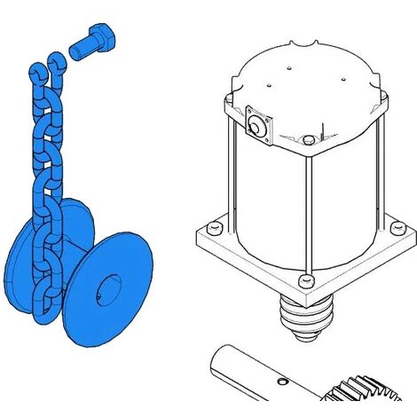 came pièce détachée poulie enroulement chaîne cat-x 119rix007 (1/3)
