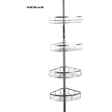 Étagère de douche en métal non poinçonnée,étagère sans poinçonnage  accessoires de salle de bain porte-shampoing 2 crochets argent - Italie,  Produits Neufs - Plate-forme de vente en gros