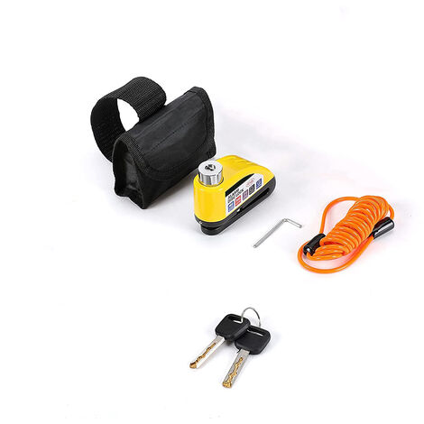 Câble De Rappel Antivol Disque Frein Vélo/moto – Longueur Réglable Jusqu'à 1,25 M – Extrémités Bouclées – Jaune