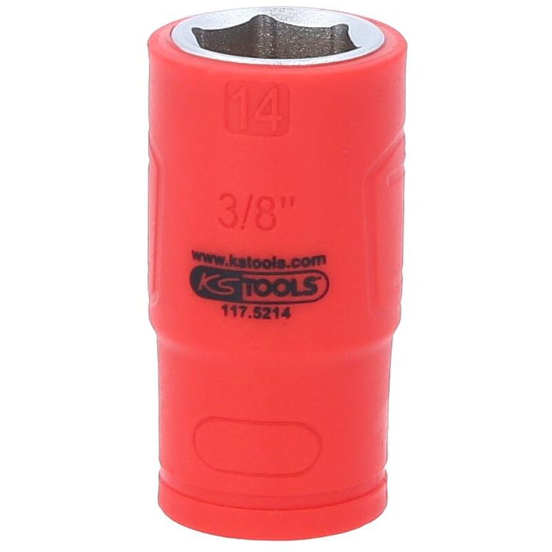 Llave De Vaso Especial KS Tools 150.3814 - 3/8, 14 Mm, Cromo Vanadio, Para Sensores Y Uniones Roscadas