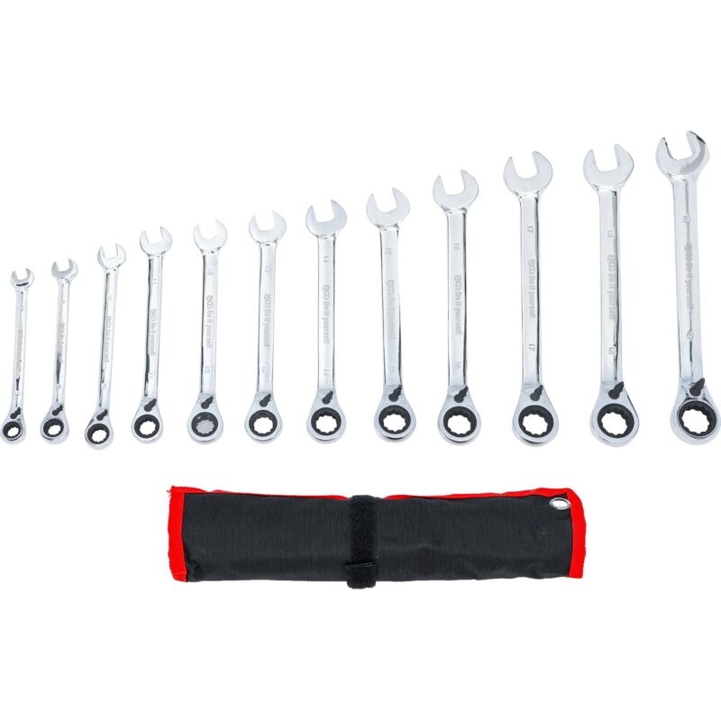 Juego De 9 Llaves Combinadas Con Carraca Reversible Con - 11