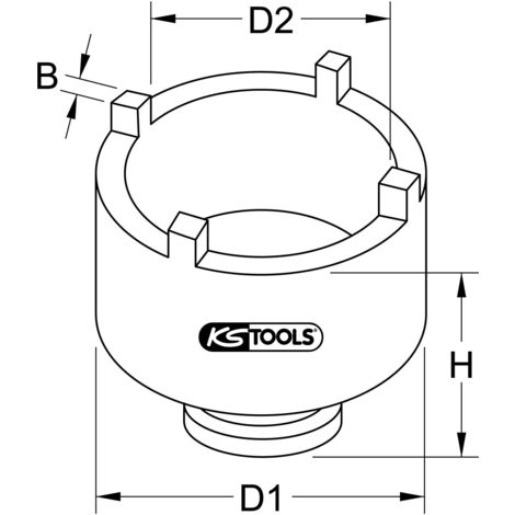 Llave de 3/4" para tuercas ranuradas KM, KM10, espigas exteriores