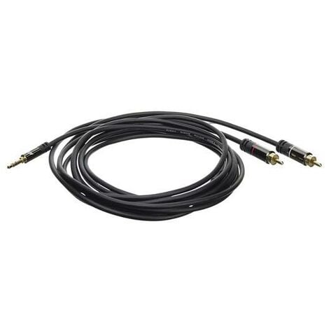 Cable Audio 2x RCA a Jack 3.5mm Macho/Hembra 1.5m Negro