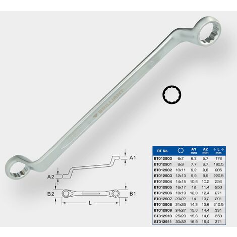 CLASSIC Llave De Boca Estrellada Doble Acodada, 46x50mm