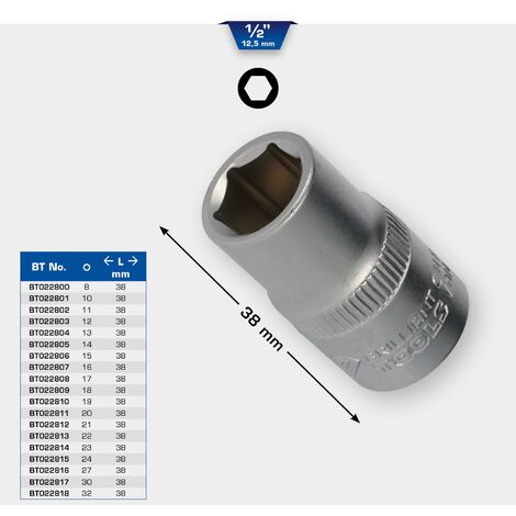 Llave Vaso Maurer 1/2 Hexagonal 23mm.