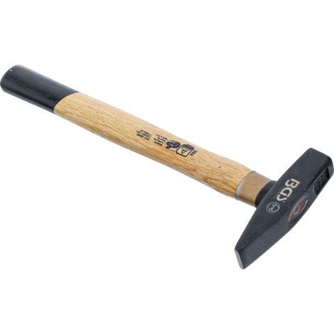 Meister 2211000 - Martillo de cerrajero (200 g, mango robusto de madera de fresno, acero fundido, martillo de ingeniería, martillo con mango de fresno