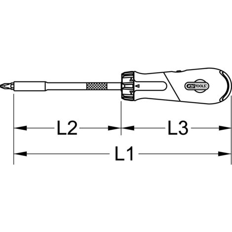 KS TOOLS Destornillador de carraca 12 en 1 para puntas intercambiables