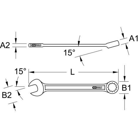Llave Combinada KS Tools 518.0619 – 19 Mm, Perfil FlankTraction, Cromo Vanadio, ángulo De 15°