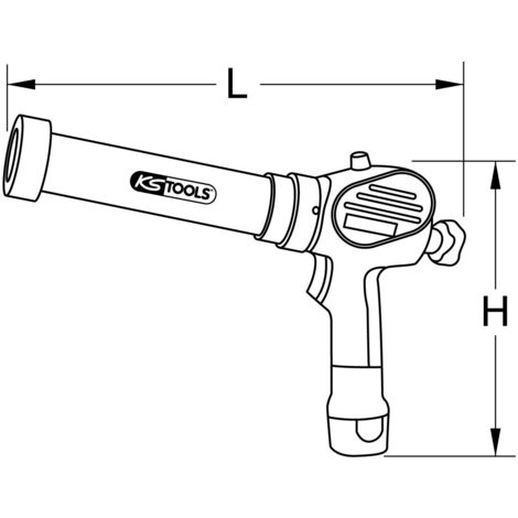 KS TOOLS Pistola de cartuchos de silicona de batería 400 ml con 2 baterias  y 1