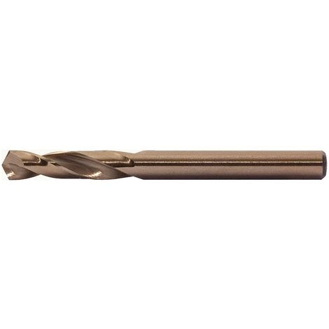 10 Forets Hélicoïdaux HSS-G Co5 4,9 Mm - Pour Acier, Fonte - Angle Pointe 135° - Surface Brune Dorée - DIN 1897