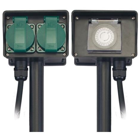KESSER® Enchufe De Jardín Con Aspecto De Piedra Con 4 Tomas - Con Función WiFi Control Vía App