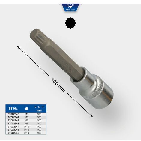 Bahco Vaso Punta Steckschlüssel M10, 90 Mm Länge, 3/8" Antrieb – Profi-Werkzeug Für Lichtmaschinen