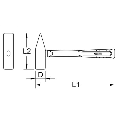 Brilliant Tools Martello Da Fabbro 1000g Con Manico In Hickory, DIN 1041, Forma Francese, Anticolpo - 3