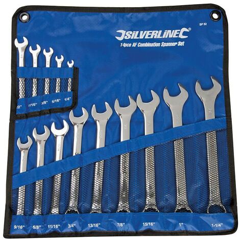 Llaves combinadas, 14 pzas 1/4"-1-1/4"