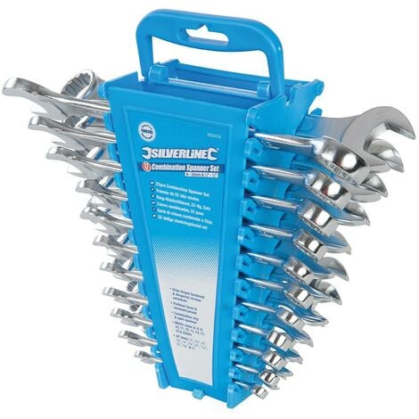Llaves combinadas, 22 pzas 6-22 mm y 1/4"-7/8"