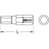 Punta Mini De 1/4" Para Tornillos Con Encastre Hexagonal De 6,0 Mm, 18 Mm