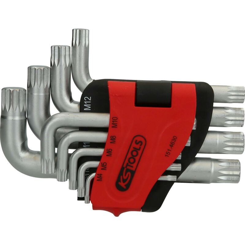 KS TOOLS Serie di chiavi maschio piegate XZN,9 pzM9-M12