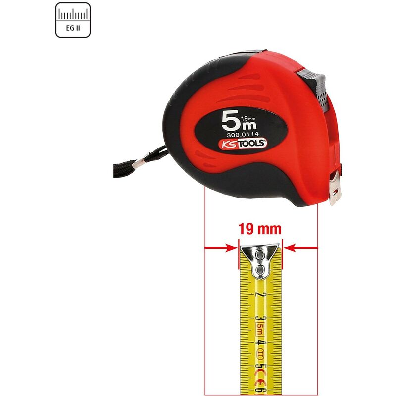 KS TOOLS Flessometro PRECISION+,5m,19mm