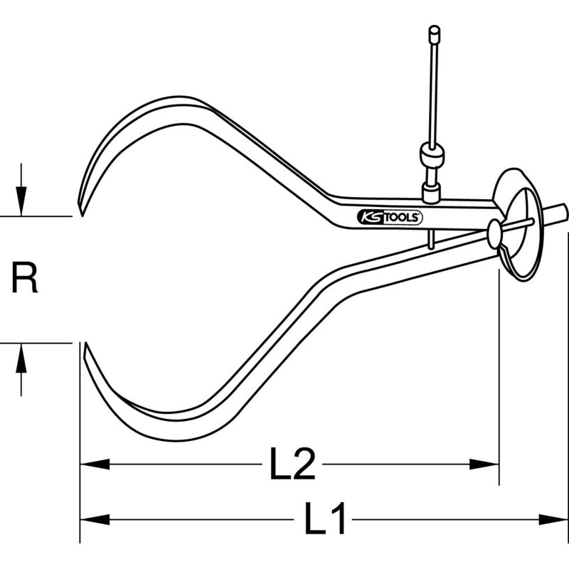 KS TOOLS Compasso di precisione p.esterni a molla,180mm