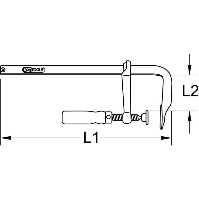 KS TOOLS Serragiunti in acciaio a serraggio rapido con leva, 120x250mm