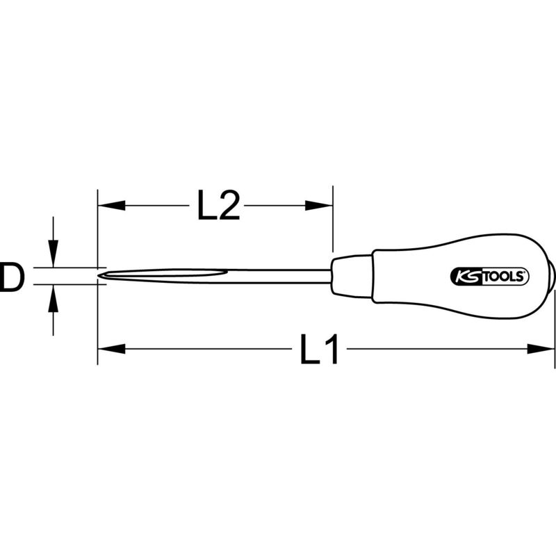 KS TOOLS Punteruolo a lama quadra,Ø6mm,quadro