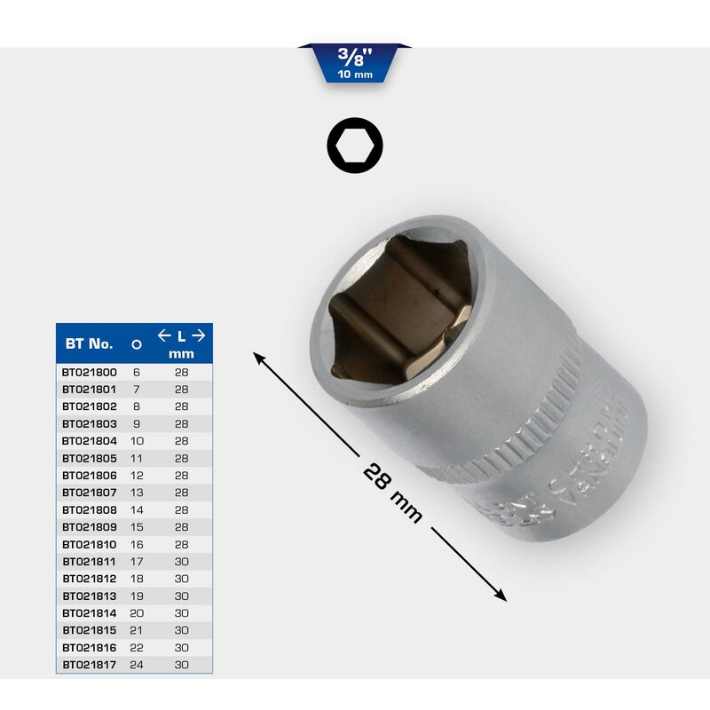 Brilliant Tools Bussola esagonale 3/8, 6 mm