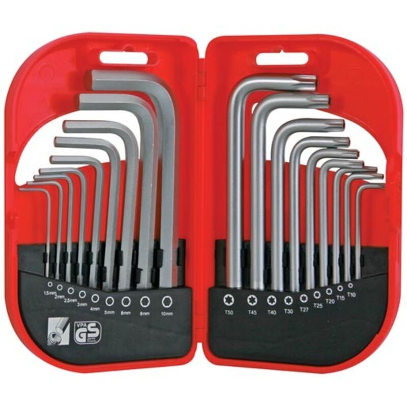 TOOL KINGDOM 10PZ Set Chiavi Stella/torx Extra Lunghe Colorate T9-T50 - Foto 13