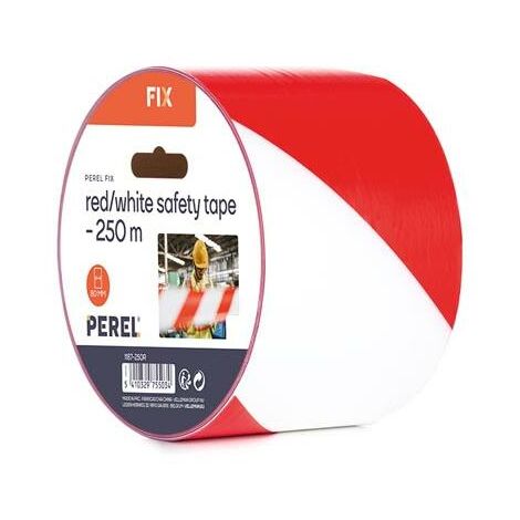 Perel Red/white safety tape - 250 m - reel